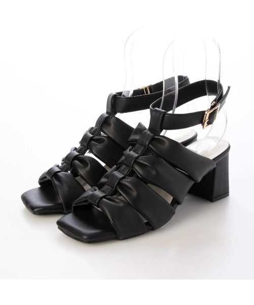 Launa lea（ラウナレア）の「6cmヒールリボン風グラディエーターサンダル(0599)（サンダル・レディース・ブラック/アイボリー/ベージュ/ライトブルー・S/M/L/LL）」の10枚目の写真