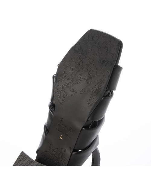 Launa lea（ラウナレア）の「6cmヒールリボン風グラディエーターサンダル(0599)（サンダル・レディース・ブラック/アイボリー/ベージュ/ライトブルー・S/M/L/LL）」の6枚目の写真