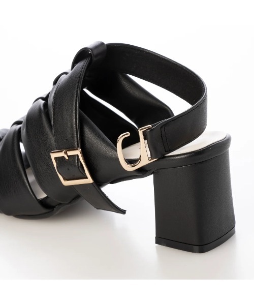 Launa lea（ラウナレア）の「6cmヒールリボン風グラディエーターサンダル(0599)（サンダル・レディース・ブラック/アイボリー/ベージュ/ライトブルー・S/M/L/LL）」の5枚目の写真