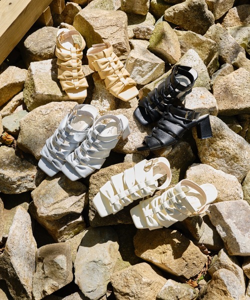 Launa lea（ラウナレア）の「6cmヒールリボン風グラディエーターサンダル(0599)（サンダル・レディース・ブラック/アイボリー/ベージュ/ライトブルー・S/M/L/LL）」の11枚目の写真