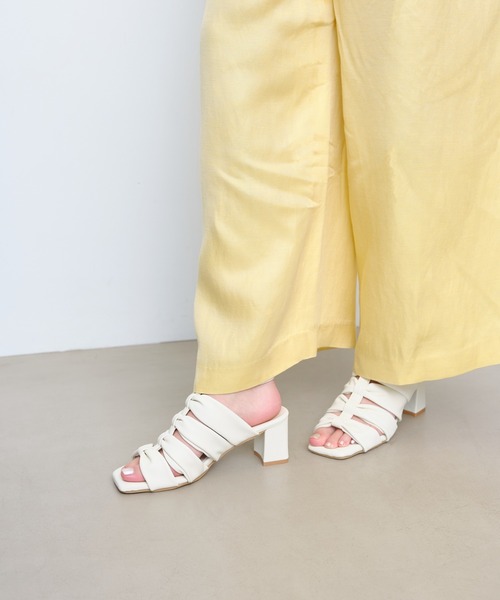 Launa lea（ラウナレア）の「6cmヒールリボン風グラディエーターサンダル(0599)（サンダル・レディース・ブラック/アイボリー/ベージュ/ライトブルー・S/M/L/LL）」の18枚目の写真