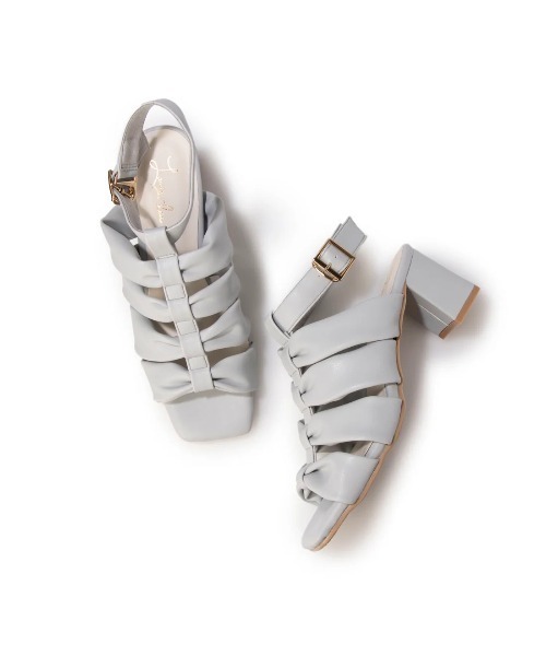 Launa lea（ラウナレア）の「6cmヒールリボン風グラディエーターサンダル(0599)（サンダル・レディース・ブラック/アイボリー/ベージュ/ライトブルー・S/M/L/LL）」の21枚目の写真