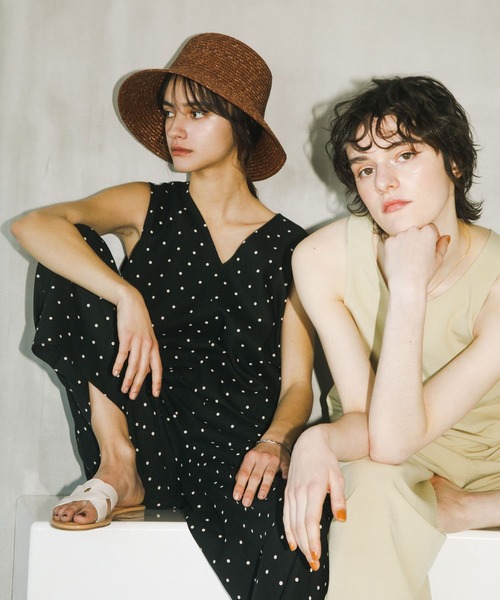 セール】リネンレーヨンドットオールインワン（サロペット