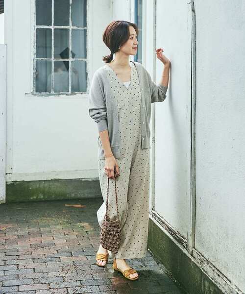 セール】リネンレーヨンドットオールインワン（サロペット