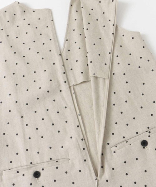 URBAN RESEARCH DOORS（アーバンリサーチドアーズ）の「リネンレーヨンドットオールインワン（サロペット/オーバーオール・レディース・ブラック/ナチュラル・SMALL/MEDIUM）」の9枚目の写真