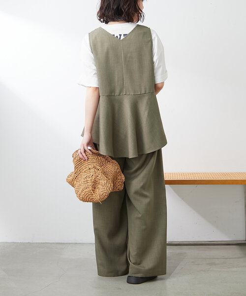 カシュクール パフスリーブ ワイドパンツ サロペット◆ 全2色 41047-002_179f34b2-d2c7-4913-