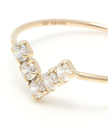 agete K10 V字型スタックリング アガット agete アガット k10 15号 リング V字リング 地金リング 重ね付け