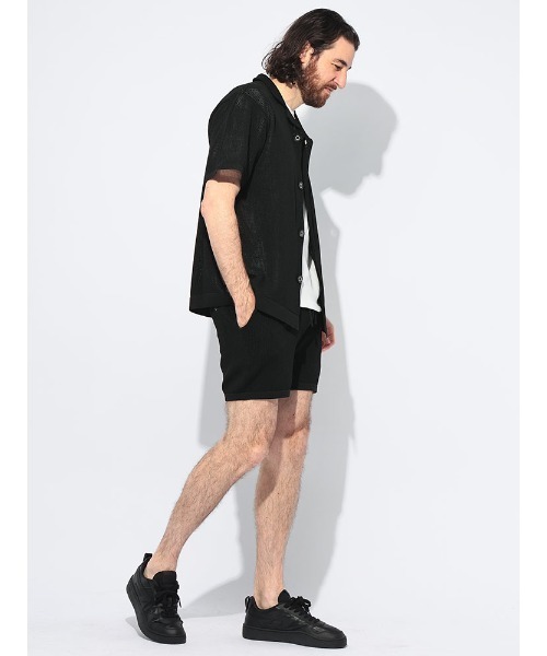 1PIU1UGUALE3  RELAX （ウノピゥウノウグァーレトレ リラックス）の「1PIU1UGUALE3 RELAX (ウノ ピュ ウノ ウグァーレ トレ リラックス) ロゴ刺繍 メッシュニット ショートパンツ（その他パンツ・メンズ・ブラック/サックスブルー・LL/L/M/S）」の13枚目の写真