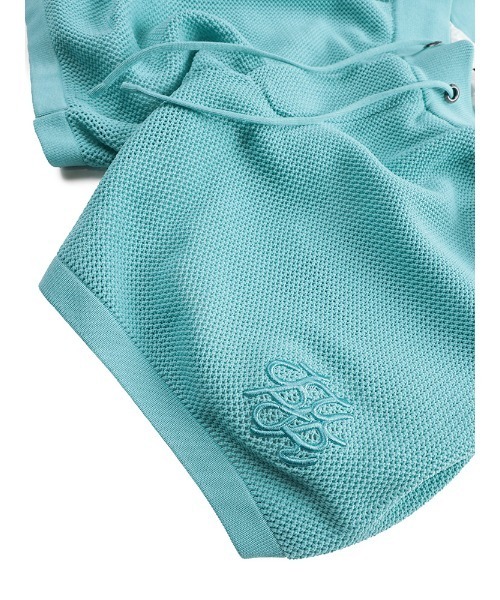 1PIU1UGUALE3  RELAX （ウノピゥウノウグァーレトレ リラックス）の「1PIU1UGUALE3 RELAX (ウノ ピュ ウノ ウグァーレ トレ リラックス) ロゴ刺繍 メッシュニット ショートパンツ（その他パンツ・メンズ・ブラック/サックスブルー・LL/L/M/S）」の8枚目の写真