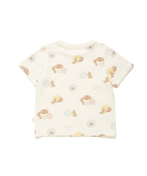 【新品未使用】ジェラートピケ　ドーナツベアプリントルームウェアセット　ピンク gelato pique（ジェラートピケ）の「【KIDS】ドーナツベア柄T