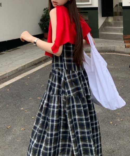 FREE STYLISTS（フリー スタイリスト）の「YUGA_YGMC　Checkered sleeveless dress（ワンピース・レディース・グリーン・M/S）」の3枚目の写真