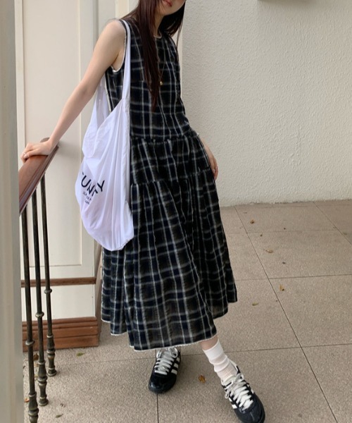 FREE STYLISTS（フリー スタイリスト）の「YUGA_YGMC　Checkered sleeveless dress（ワンピース・レディース・グリーン・M/S）」の12枚目の写真
