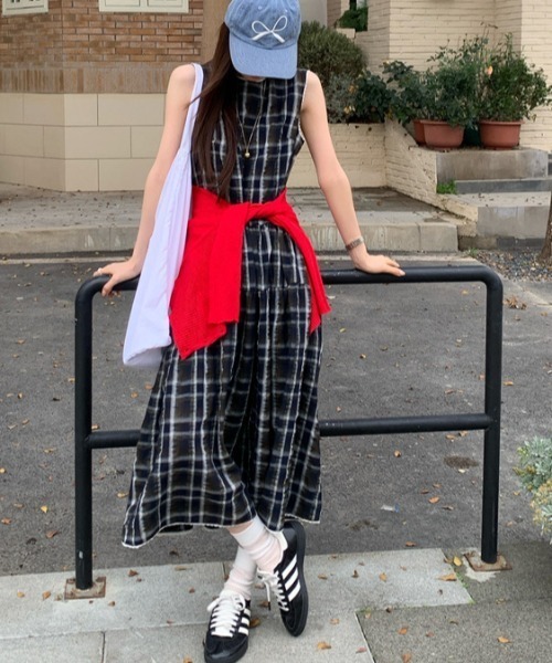 FREE STYLISTS（フリー スタイリスト）の「YUGA_YGMC　Checkered sleeveless dress（ワンピース・レディース・グリーン・M/S）」の13枚目の写真