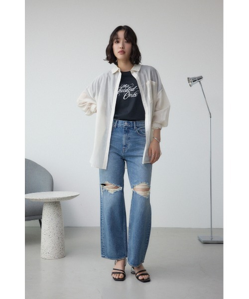 AZUL by moussy(アズールバイマウジー)の「シンプルロゴTシャツ(Tシャツ/カットソー・レディース・オフホワイト/ブラック/ライム/ベージュ・FREE)」の16枚目の写真