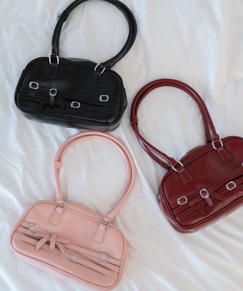 Nu(ニュー)の「【Nu】リボンベルトハンドバッグ(ショルダーバッグ・レディース・ピンク/レッド/ブラック・ONE SIZE)」の11枚目の写真
