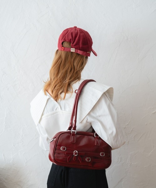 Nu(ニュー)の「【Nu】リボンベルトハンドバッグ(ショルダーバッグ・レディース・ピンク/レッド/ブラック・ONE SIZE)」の21枚目の写真