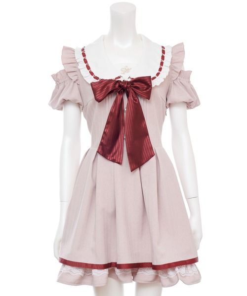 Secret Honey(シークレットハニー)の「オープンショルダーバルーン袖ワンピース(ワンピース・レディース・グレー/ピンク/ブラック・MEDIUM)」の12枚目の写真