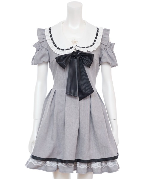 Secret Honey(シークレットハニー)の「オープンショルダーバルーン袖ワンピース(ワンピース・レディース・グレー/ピンク/ブラック・MEDIUM)」の13枚目の写真