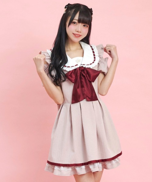 Secret Honey(シークレットハニー)の「オープンショルダーバルーン袖ワンピース(ワンピース・レディース・グレー/ピンク/ブラック・MEDIUM)」の5枚目の写真