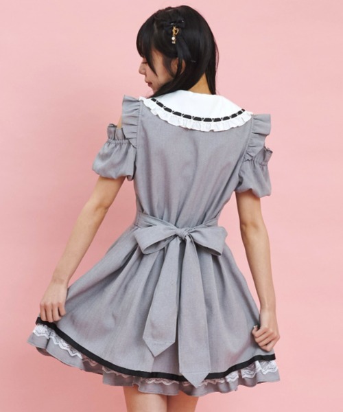 Secret Honey(シークレットハニー)の「オープンショルダーバルーン袖ワンピース(ワンピース・レディース・グレー/ピンク/ブラック・MEDIUM)」の11枚目の写真