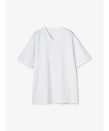 コットン Vネック半袖Tシャツ ホワイト/ブラック