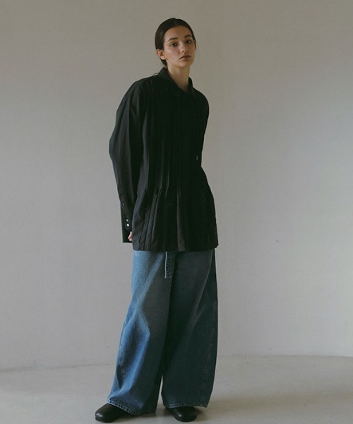 ETRE TOKYO（エトレトウキョウ）の「ハシゴレースソフトワッシャーシャツ（シャツ/ブラウス・レディース・ブラック/ホワイト・FREE）」の2枚目の写真