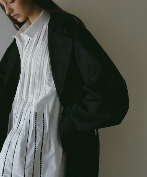 ETRE TOKYO（エトレトウキョウ）の「ハシゴレースソフトワッシャーシャツ（シャツ/ブラウス・レディース・ブラック/ホワイト・FREE）」の8枚目の写真