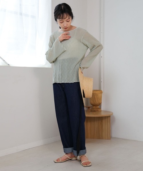 Bab(バブ)の「前後2WAYメロウカットソー(Tシャツ/カットソー・レディース・アイボリー/ピンク/ライトグリーン・FREE)」の15枚目の写真