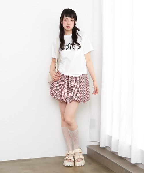 paravion（パラビオン）の「リボンプリントTシャツ（Tシャツ/カットソー・レディース・ベージュ/ホワイト/ブラック/グレー・FREE）」の14枚目の写真