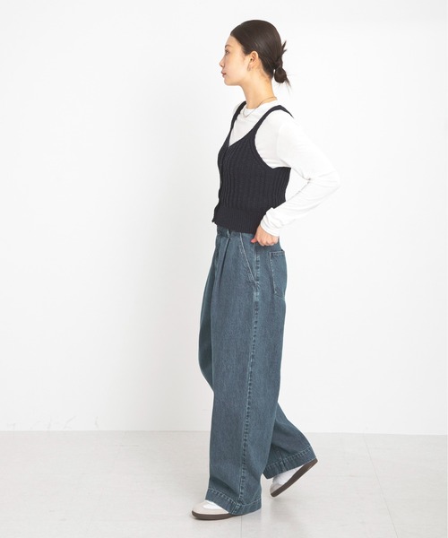 URBAN RESEARCH Sonny Label（アーバンリサーチサニーレーベル）の「2WAY透かし編みニットビスチェ（キャミソール・レディース・ピンク/ネイビー/アイボリー・FREE）」の16枚目の写真