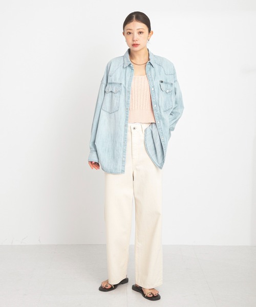 URBAN RESEARCH Sonny Label（アーバンリサーチサニーレーベル）の「2WAY透かし編みニットビスチェ（キャミソール・レディース・ピンク/ネイビー/アイボリー・FREE）」の20枚目の写真