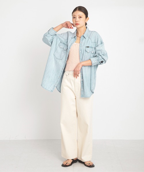 URBAN RESEARCH Sonny Label（アーバンリサーチサニーレーベル）の「2WAY透かし編みニットビスチェ（キャミソール・レディース・ピンク/ネイビー/アイボリー・FREE）」の21枚目の写真