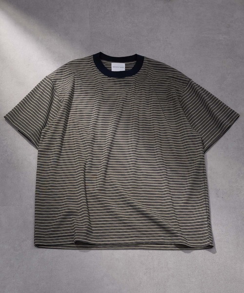 philme border tシャツ 新品未使用 size2 ボーダー柄 フェイクレイヤードTシャツ（47-64TE22-203