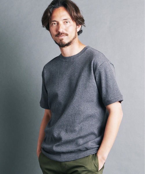 Magine（マージン）の「HONEYCOMB　PULLOVER　KNITSAW S/S:ハニカム コットン プルオーバー 半袖 ニットソー（Tシャツ/カットソー・メンズ・ブラック/チャコールグレー/オリーブ/オフホワイト/ネイビー・44/46/48）」の13枚目の写真