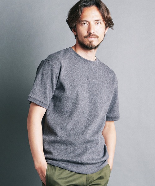 Magine（マージン）の「HONEYCOMB　PULLOVER　KNITSAW S/S:ハニカム コットン プルオーバー 半袖 ニットソー（Tシャツ/カットソー・メンズ・ブラック/チャコールグレー/オリーブ/オフホワイト/ネイビー・44/46/48）」の16枚目の写真