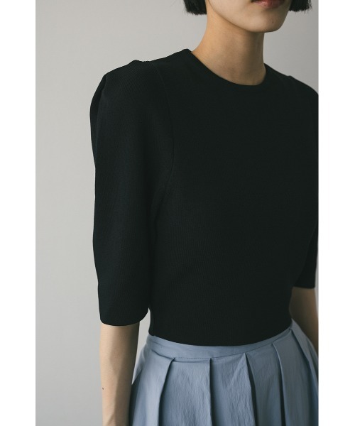 STYLEMIXER（スタイルミキサー）の「ハイゲージモードパフニット（ニット/セーター・レディース・アイボリー/ブラック/パープル・FREE）」の20枚目の写真