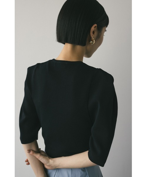 STYLEMIXER（スタイルミキサー）の「ハイゲージモードパフニット（ニット/セーター・レディース・アイボリー/ブラック/パープル・FREE）」の21枚目の写真