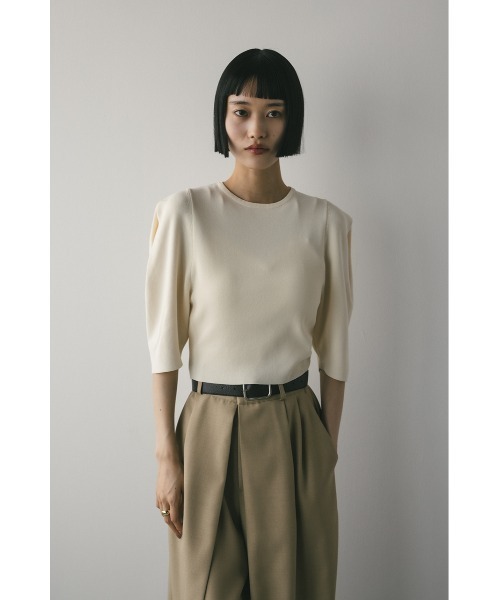 STYLEMIXER（スタイルミキサー）の「ハイゲージモードパフニット（ニット/セーター・レディース・アイボリー/ブラック/パープル・FREE）」の6枚目の写真