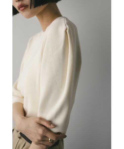 STYLEMIXER（スタイルミキサー）の「ハイゲージモードパフニット（ニット/セーター・レディース・アイボリー/ブラック/パープル・FREE）」の11枚目の写真