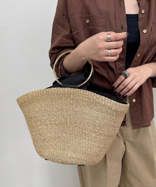 コット COTTO バッグ ハンドバッグ 手提げ かごトートバッグ ブラウン COTTO（コトゥー）の「【COTTO/コット】 リングハンドルアバカトート