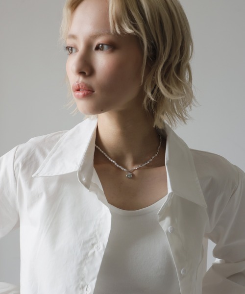 Ulysses(ユリシス)の「ハーフデザインハートネックレス(ネックレス・レディース・シルバー・F)」の14枚目の写真