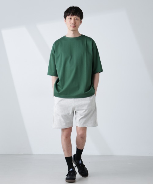 NANO universe(ナノユニバース)の「「NJ/CLUB」モクロディ ボートネック ビッグTシャツ(Tシャツ/カットソー・メンズ・ブラック/ホワイト/グリーン・L/M/S)」の7枚目の写真