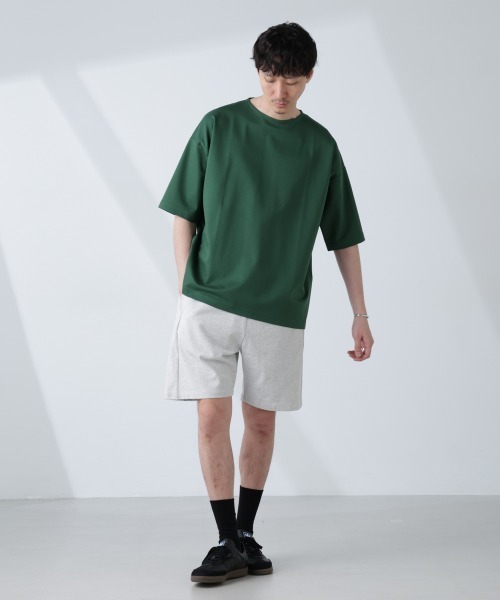 NANO universe(ナノユニバース)の「「NJ/CLUB」モクロディ ボートネック ビッグTシャツ(Tシャツ/カットソー・メンズ・ブラック/ホワイト/グリーン・L/M/S)」の8枚目の写真