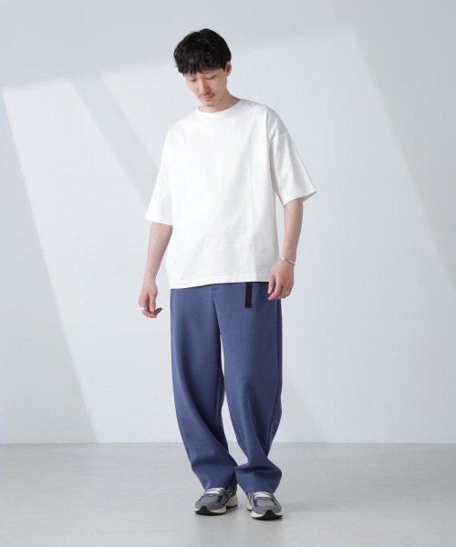 NANO universe(ナノユニバース)の「「NJ/CLUB」モクロディ ボートネック ビッグTシャツ(Tシャツ/カットソー・メンズ・ブラック/ホワイト/グリーン・L/M/S)」の15枚目の写真