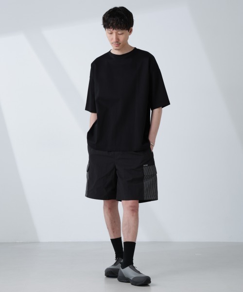 NANO universe(ナノユニバース)の「「NJ/CLUB」モクロディ ボートネック ビッグTシャツ(Tシャツ/カットソー・メンズ・ブラック/ホワイト/グリーン・L/M/S)」の22枚目の写真