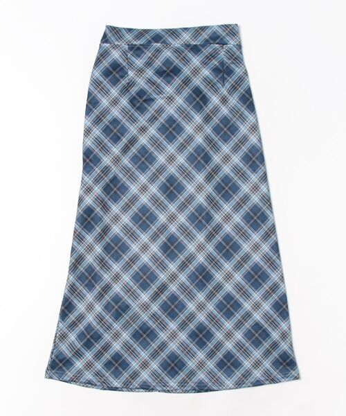 urge：（アージコロン ）の「【URGE：】チェック柄 プリント ロング スカート（スカート・レディース・ネイビー・X-LARGE/LARGE/MEDIUM/SMALL）」の5枚目の写真