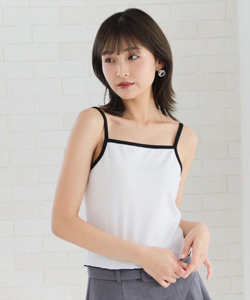 REDYAZEL（レディアゼル）の「バイカラーパイピングカーディガン＆キャミソールセット（カーディガン/ボレロ・レディース・ネイビー/グレー/オフホワイト・FREE）」の8枚目の写真