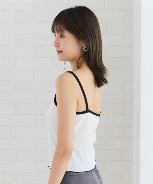 REDYAZEL（レディアゼル）の「バイカラーパイピングカーディガン＆キャミソールセット（カーディガン/ボレロ・レディース・ネイビー/グレー/オフホワイト・FREE）」の9枚目の写真