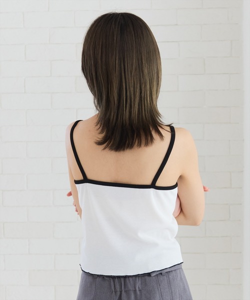 REDYAZEL（レディアゼル）の「バイカラーパイピングカーディガン＆キャミソールセット（カーディガン/ボレロ・レディース・ネイビー/グレー/オフホワイト・FREE）」の10枚目の写真