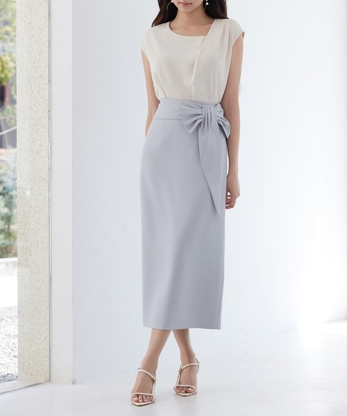 ビッグリボンロングタイトスカート（スカート）｜SAISON DE PAPILLON